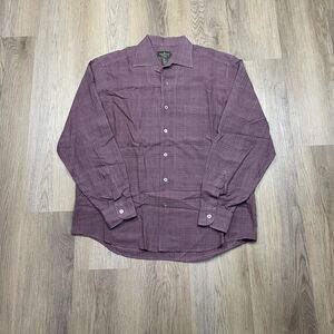 Ermenegildo Zegna Shirt Mens Large Purple Button Front Long Sleeve Made in Italy